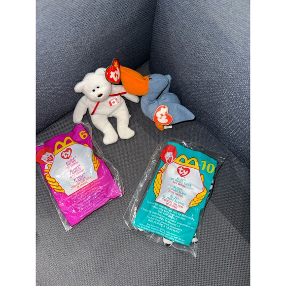 Ty Beanie Babies McDonald's Plush Toys Lot of 4 Teenie Beanies - Picture 3 of 6